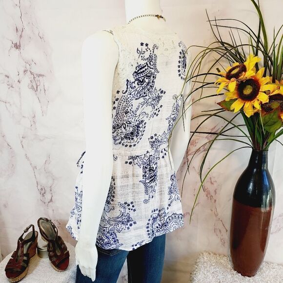 Cabi 100% cotton sleeveless peplum top - Picture 6 of 9